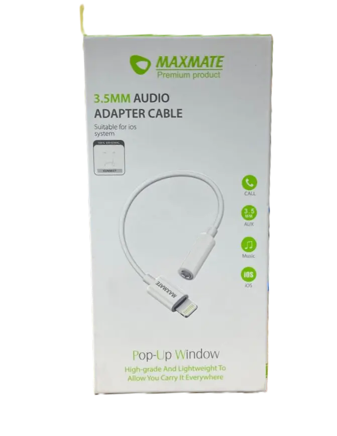 MA05 3.5 Aux to Lightning Cable