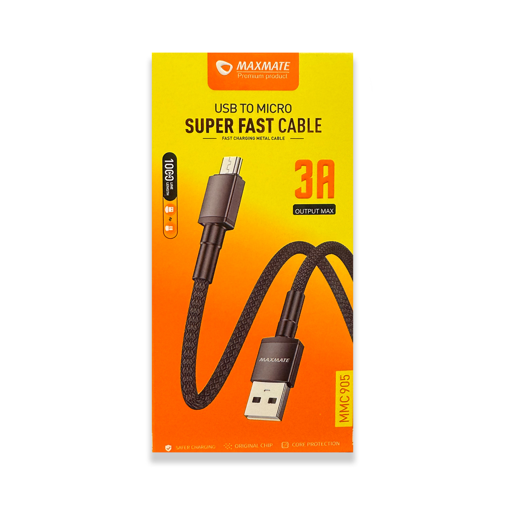 MMC905 Braided USB to Micro Cable 1M
