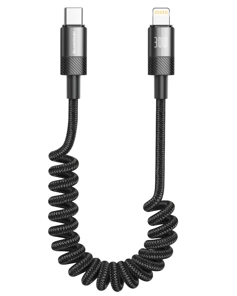 MPV972C Fast charging C to Lightning spring cable 30w