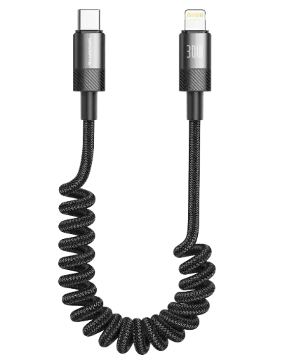MPV972C Fast charging C to Lightning spring cable 30w